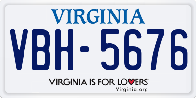VA license plate VBH5676