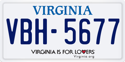 VA license plate VBH5677