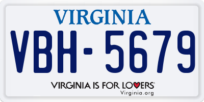 VA license plate VBH5679