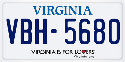 VA license plate VBH5680