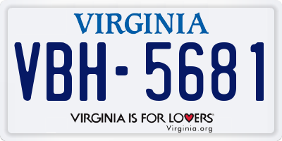 VA license plate VBH5681