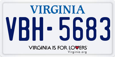 VA license plate VBH5683