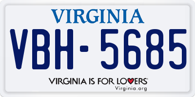 VA license plate VBH5685
