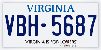 VA license plate VBH5687