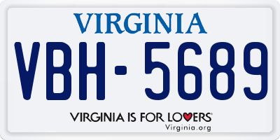 VA license plate VBH5689