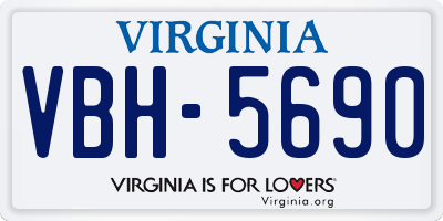 VA license plate VBH5690