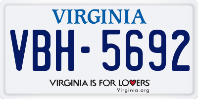 VA license plate VBH5692