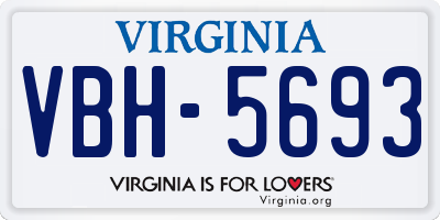 VA license plate VBH5693