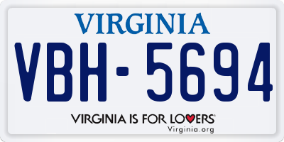 VA license plate VBH5694