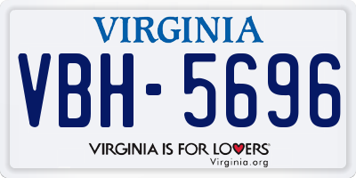 VA license plate VBH5696
