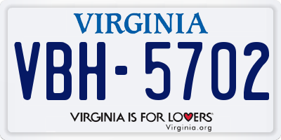 VA license plate VBH5702