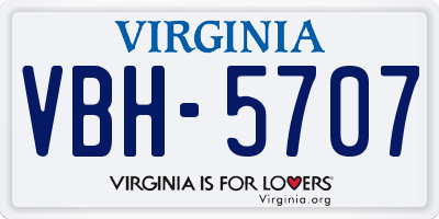 VA license plate VBH5707