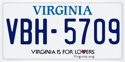 VA license plate VBH5709