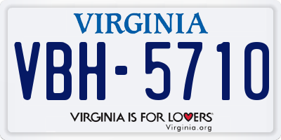 VA license plate VBH5710