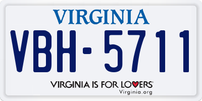 VA license plate VBH5711