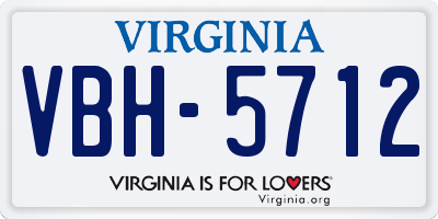 VA license plate VBH5712