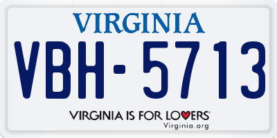 VA license plate VBH5713