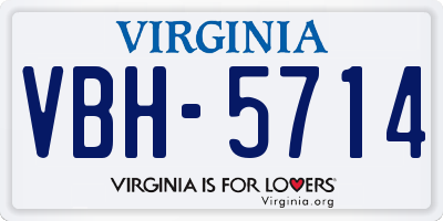 VA license plate VBH5714