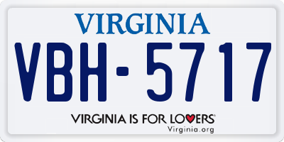 VA license plate VBH5717