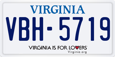 VA license plate VBH5719