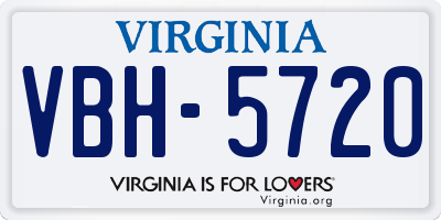 VA license plate VBH5720