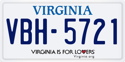 VA license plate VBH5721