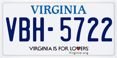 VA license plate VBH5722