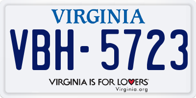 VA license plate VBH5723