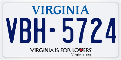 VA license plate VBH5724