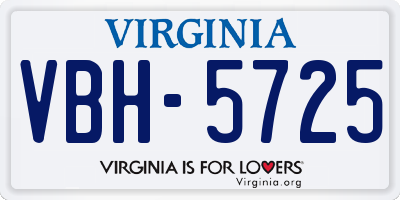 VA license plate VBH5725
