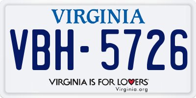 VA license plate VBH5726