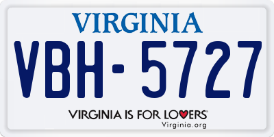 VA license plate VBH5727