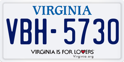 VA license plate VBH5730