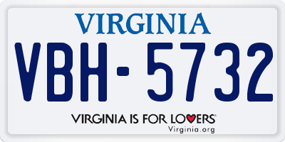 VA license plate VBH5732