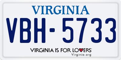 VA license plate VBH5733