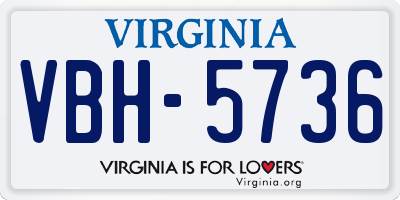 VA license plate VBH5736
