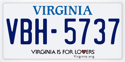 VA license plate VBH5737