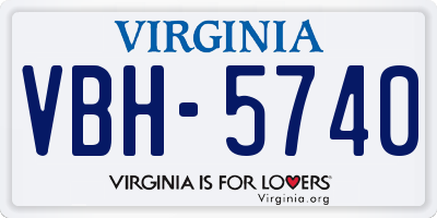 VA license plate VBH5740
