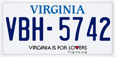 VA license plate VBH5742