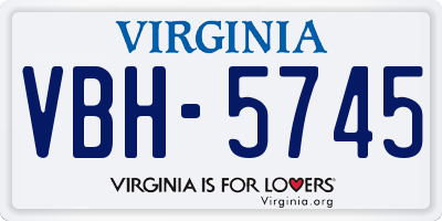 VA license plate VBH5745