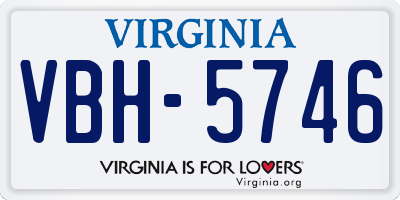 VA license plate VBH5746