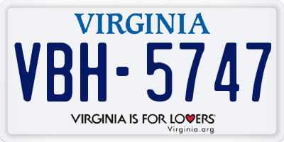 VA license plate VBH5747