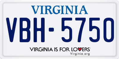 VA license plate VBH5750