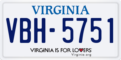 VA license plate VBH5751