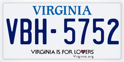 VA license plate VBH5752