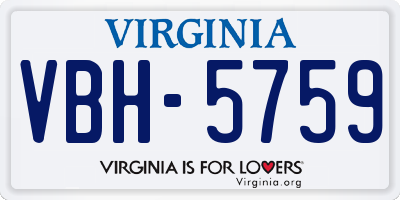 VA license plate VBH5759
