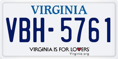VA license plate VBH5761