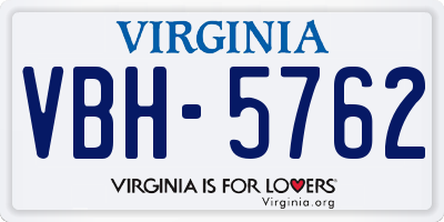 VA license plate VBH5762