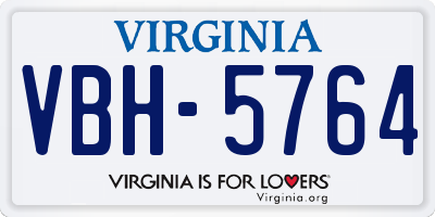 VA license plate VBH5764