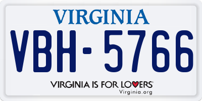 VA license plate VBH5766